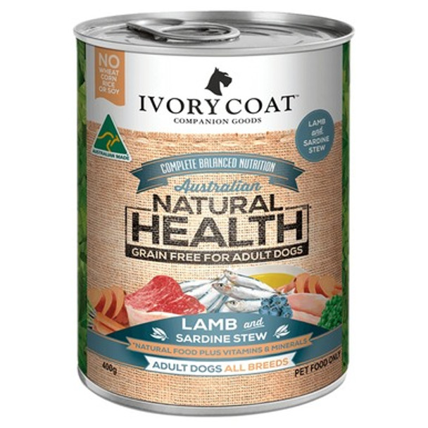 Ivory Coat Dog Can Lamb & Sardine Stew 400g (Individual)