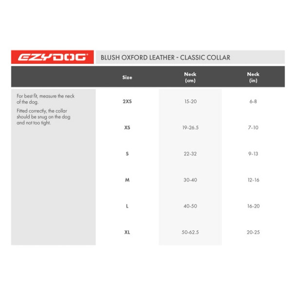 Ezydog Collar Oxford XS Blush