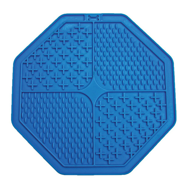 Scream Lick Enrichment Mat Suction Base Octagon Blue 