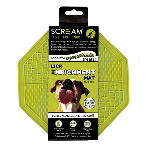 Scream Lick Enrichment Mat Suction Base Octagon Green