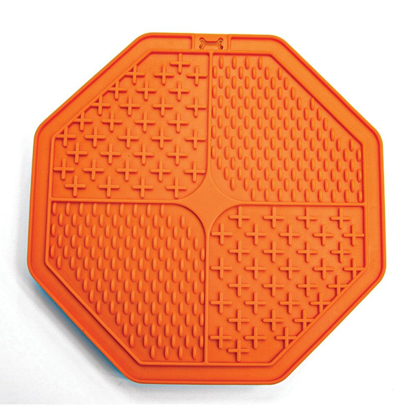 Scream Scream Lick Enrichment Mat Suction Base Octagon Orange