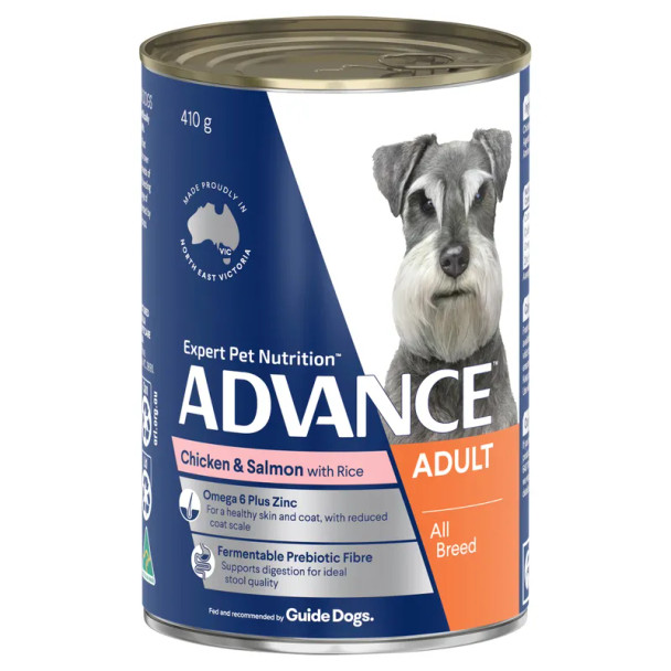 Advance Dog Can Adult Chicken & Salmon 410g x 12 Slab