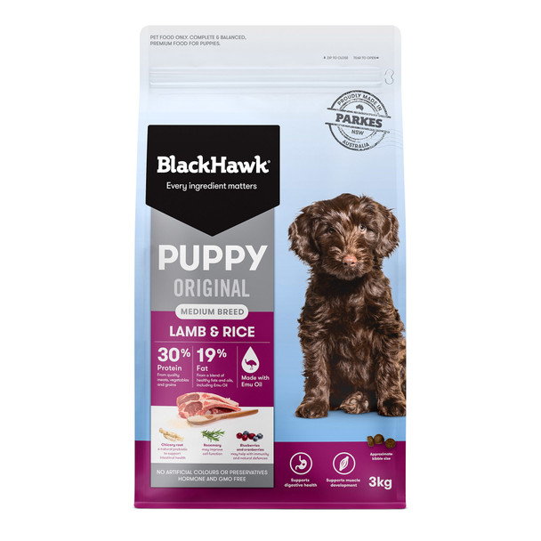 Black Hawk Dog Puppy Medium Breed Lamb & Rice 3kg