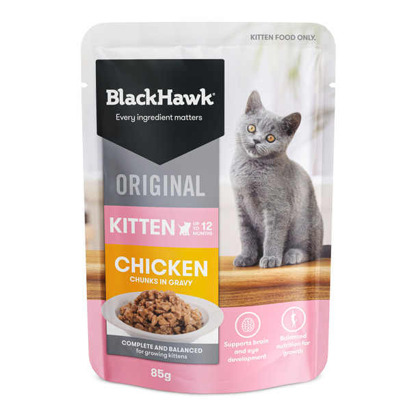 Black Hawk Kitten Chicken In Gravy 85g (Individual)