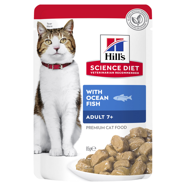 Science Diet Adult 7+ Senior Ocean Fish Cat Food Pouches 85g (Individual)