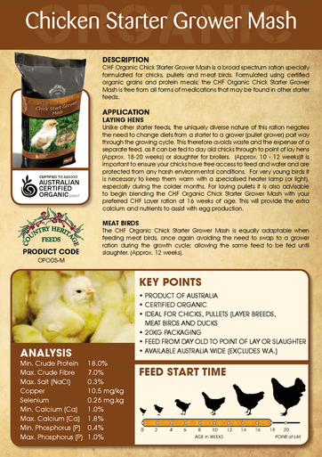 Country Heritage Organic Chick Starter/Grower Mash 20kg