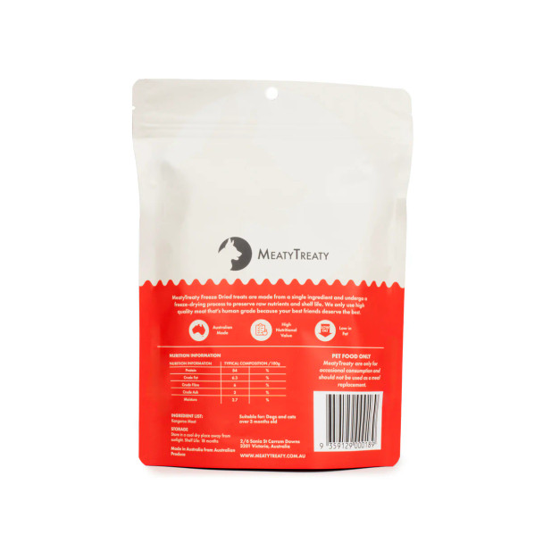 Meaty Treaty Freeze Dried Kangaroo Steak 80G