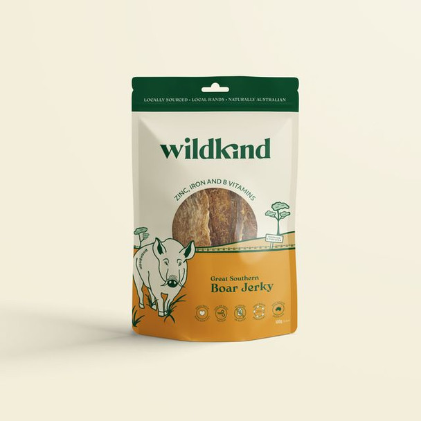 Wildkind Dog Treat Great Southern Boar Jerky 100G