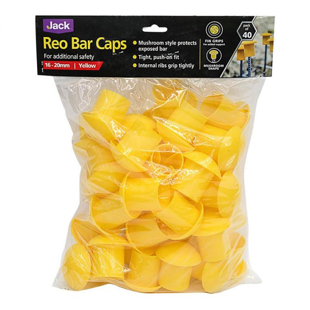 Reo Bar Caps Yellow 16-20mm - 40 pack
