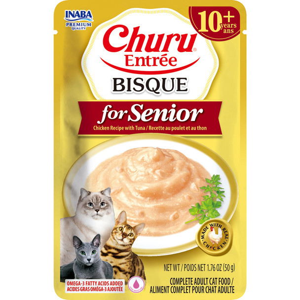 INABA Cat Churu Entree Bisque Chicken and Tuna Senior 10+ 50g
