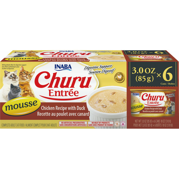 INABA Cat Churu Entree Mousse Chicken and Duck 6 X 85g