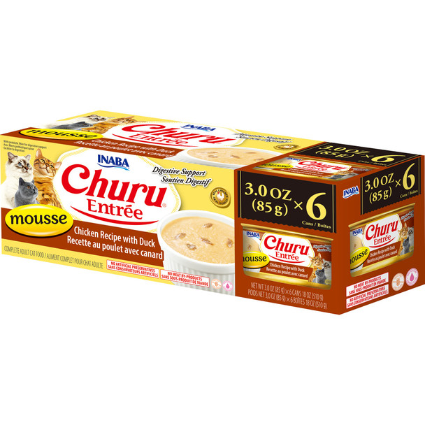 INABA Cat Churu Entree Mousse Chicken and Duck 6 X 85g