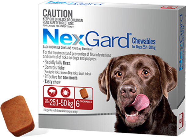 Nexgard 25.1-50Kg 6Pk