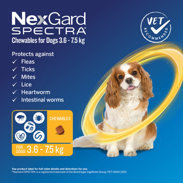 NexGard Spectra 3.6-7.5Kg 3Pk