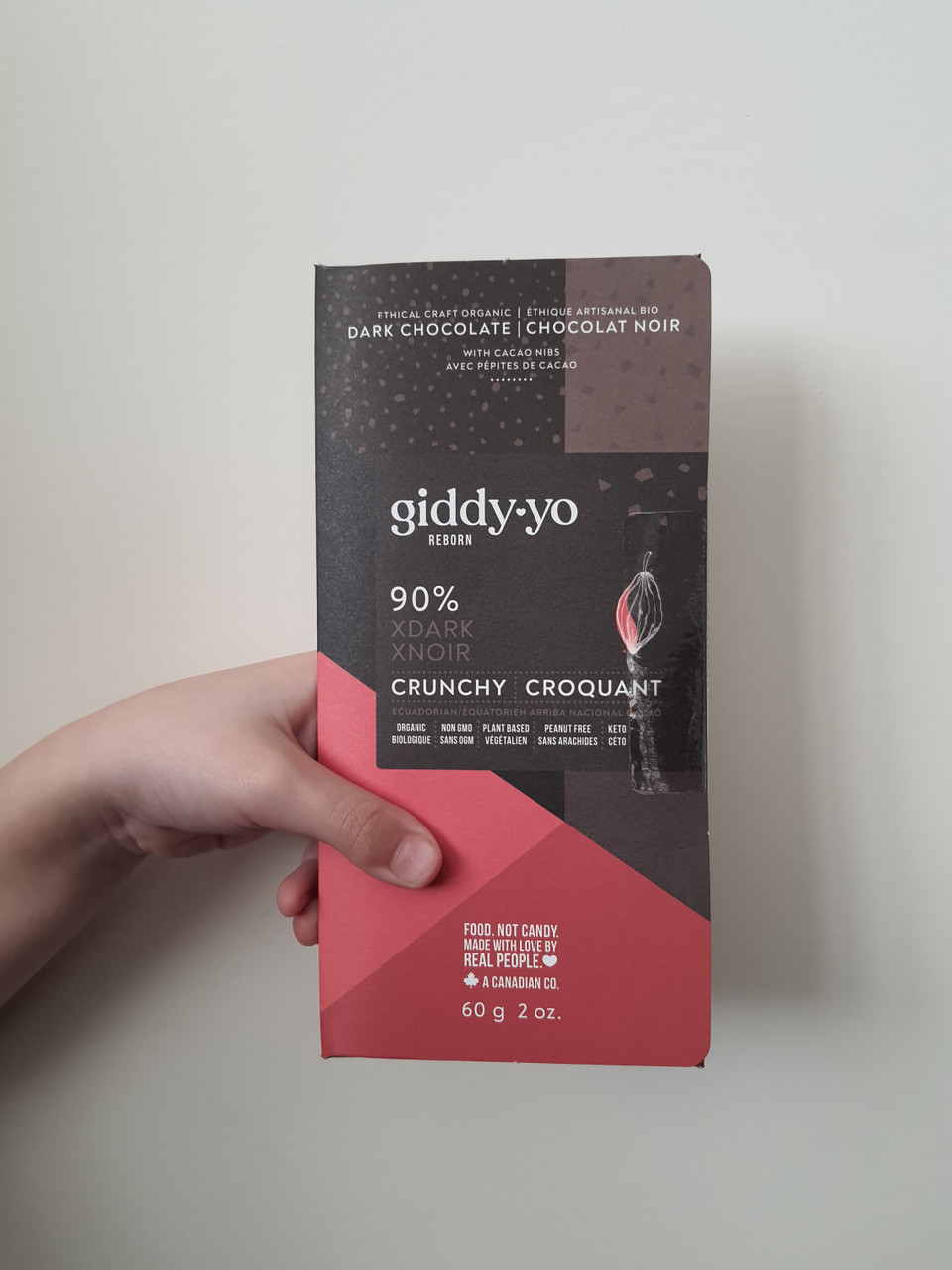 Giddy yo Xdark Crunchy 90% Dark Chocolate Bar | Ceremonial-Grade