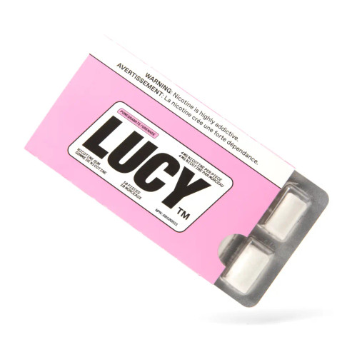 LUCY Nicotine Gum, Pomegranate, 4mg 10 pieces, Nootropic, NRT Stop Smoking Aid, Reduce Withdrawal & Cravings, Aspartame-Free
