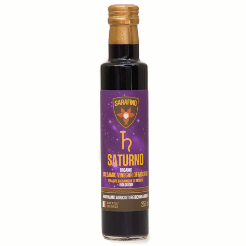 Sarafino 'SATURNO' Balsamic Vinegar of Modena, 250ml, Organic, Biodynamic, Lab Tested, Zero Preservatives, Colourings, nor Additives, Canadian Company 