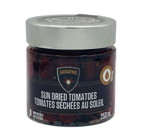 Sarafino Sun Dried Tomatoes, 250 ml, Grown in Italy, No Chemicals Added, Perfection