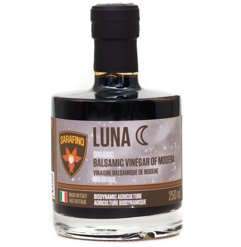 Sarafino 'LUNA' Aged Balsamic Vinegar of Modena, 250ml, Organic, Biodynamic, Lab Tested, Zero Preservatives, Colourings, nor Additives, Canadian Company 