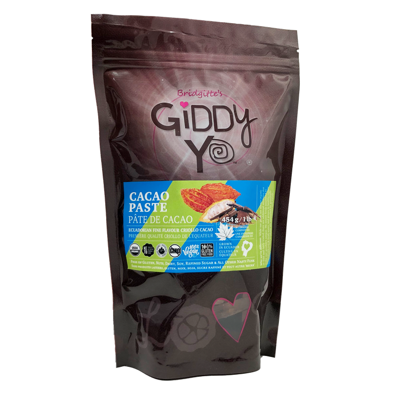 Package - Giddy Yo CACAO PASTE (Ecuador) Certified Organic 454g / 1 lb