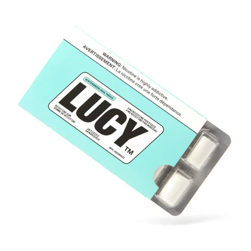 Wintregreen Lucy gum in package.  Wintregreen Lucy gum in package.