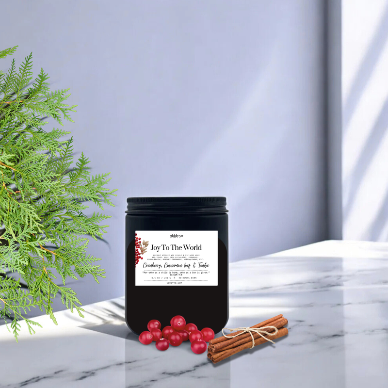 Joy To The World Artisan Coconut Apricot Wax Candle, 40 hr Burn, Toxin-Free, Free From Phthalates, Parabens, Formaldehyde, Mercury, Lead