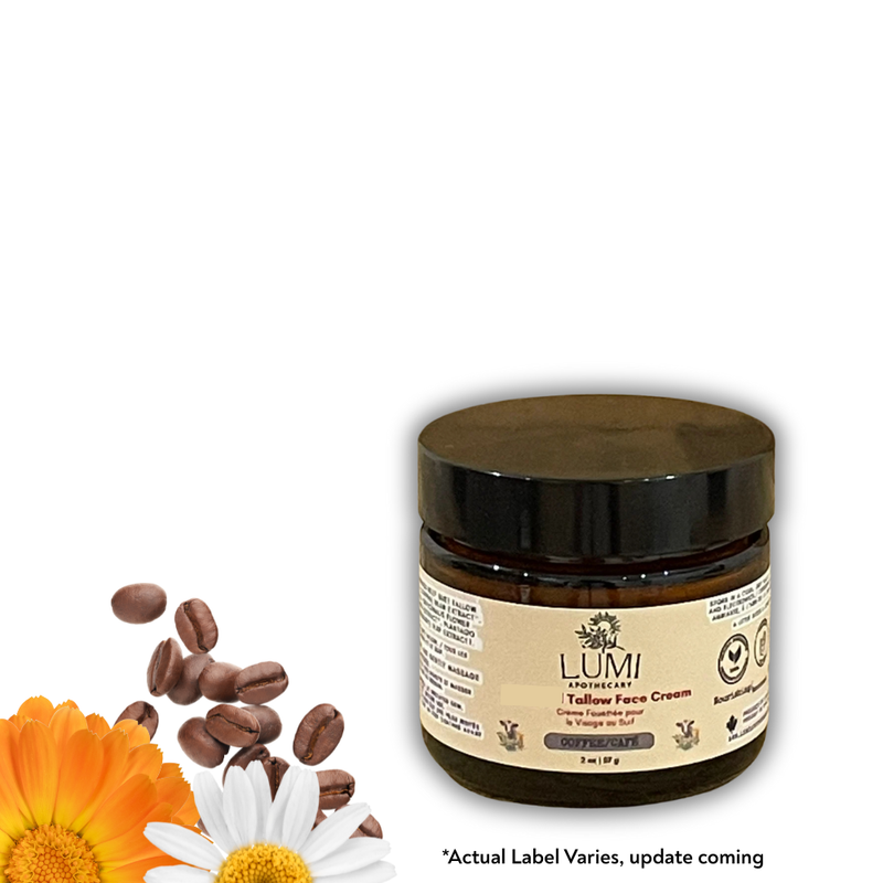 *NEW* Tallow Face Balm by LUMI, COFFEE, 1oz, 2oz, 4oz, Handcrafted, Organic & Wildcrafted Ingredients, Grass Fed/ Finished Suet, No Hormone Disrupting Chemicals, Toxin-Free 