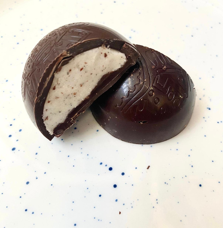 Coconut Creme Egg, 1 Large Piece, by LiveOnChocolate, 75% Dark Chocolate, Organic, Vegan, Handcrafted