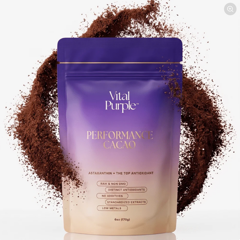 *OUT OF STOCK* VITAL PURPLE 'PERFORMANCE CACAO ' ELIXIR , 170 g/ 8 oz, With Mushrooms, Raw Purple Cacao, Astaxanthin, Magnesium Acetyl-Taurate