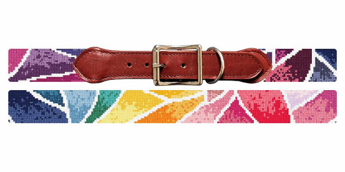 Stained Glass Needlepoint Dog Collar