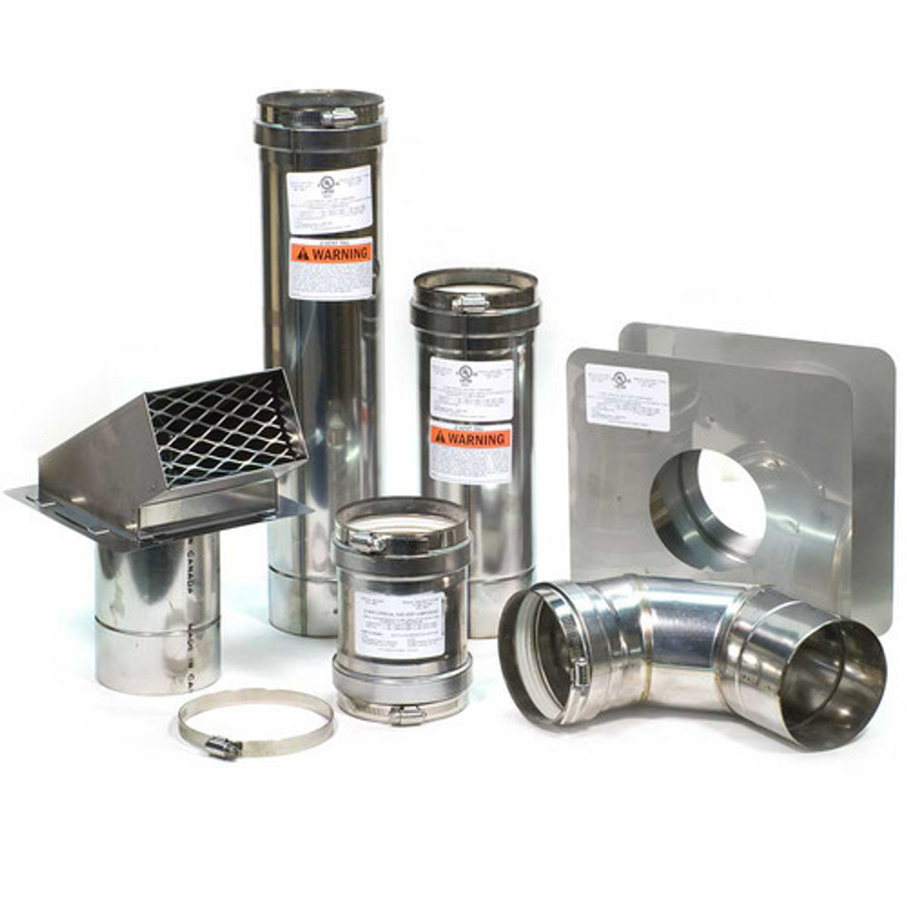 4" Horizontal Z-Vent Water Heater Vent Kit with Backflow