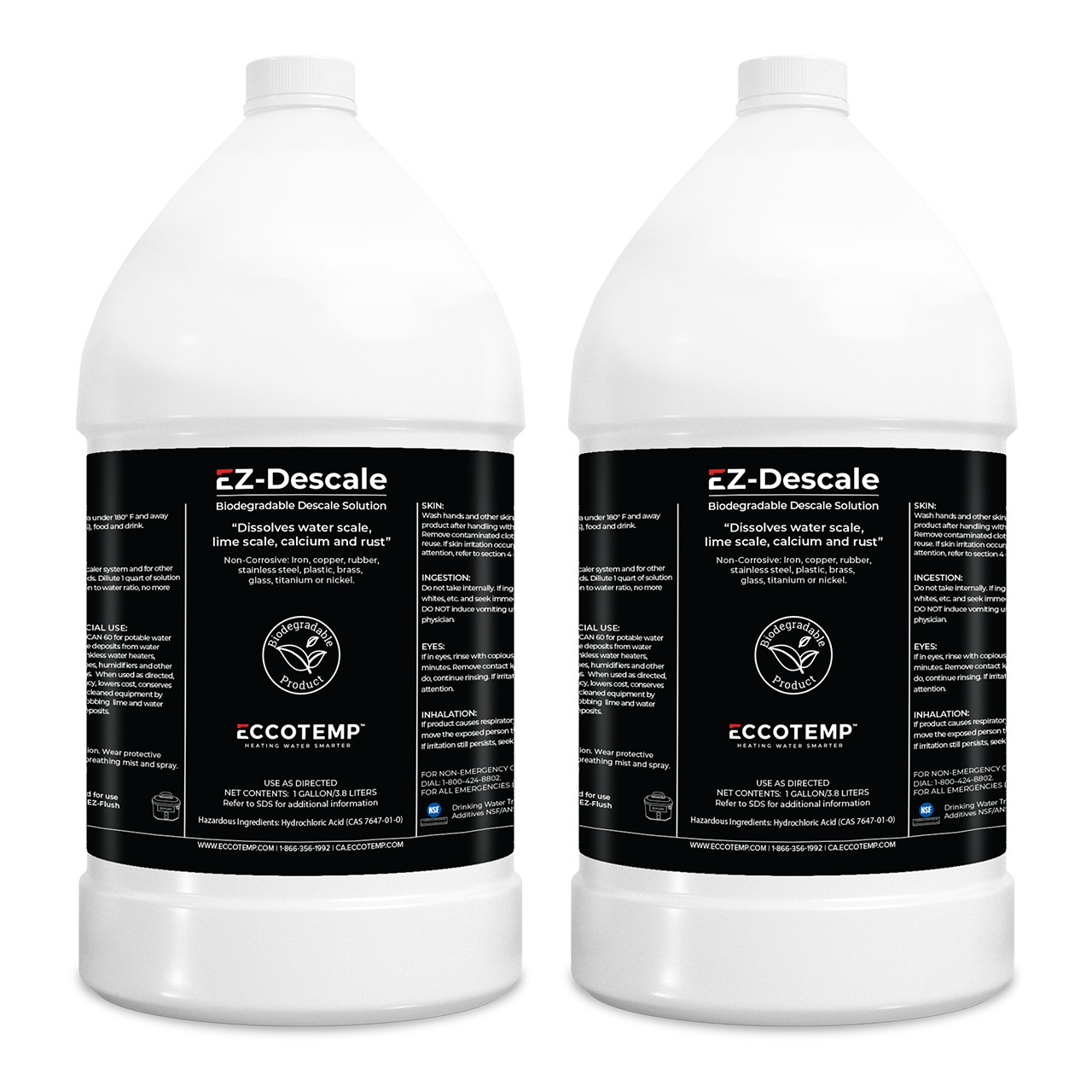 EZ-Flush Descaler Solution 1 Gal, 2 Pack | Eccotemp CA