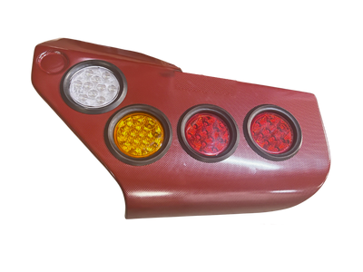 LED tail light assembly in red.