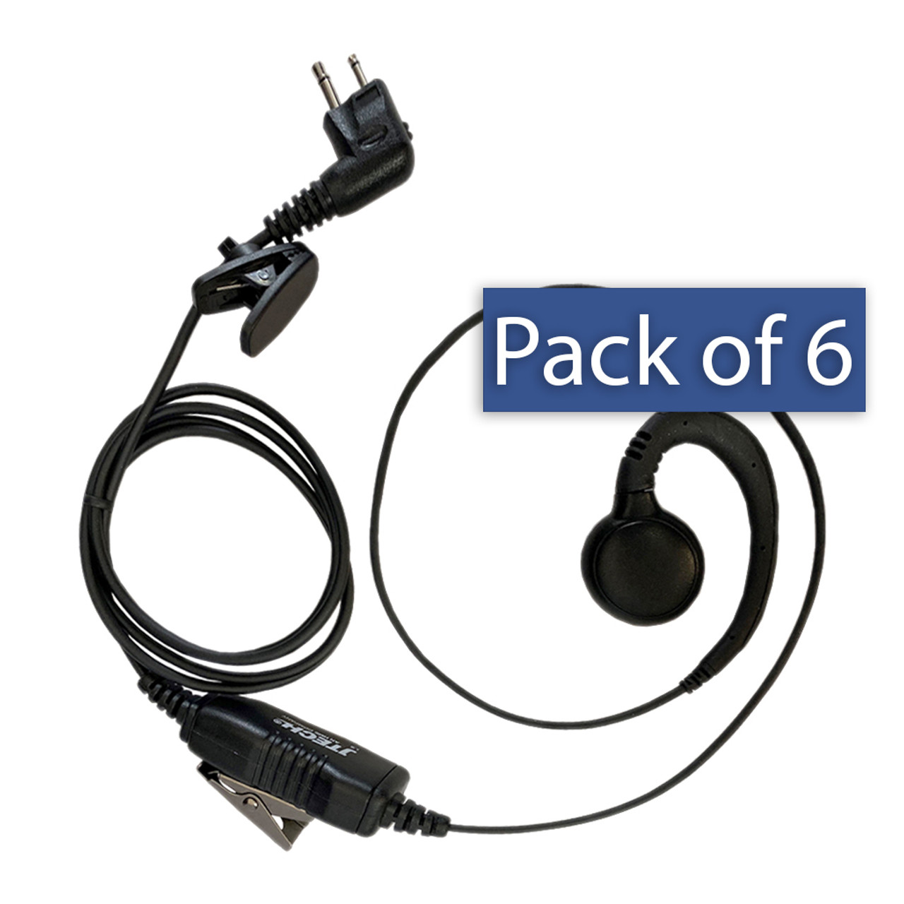 SHOP Swivel Headset with In-Line Mic  PTT Six Pack JTECH an HME Company