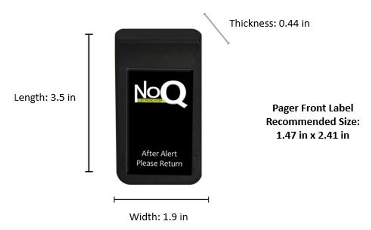 NoQ Pager Dimensions