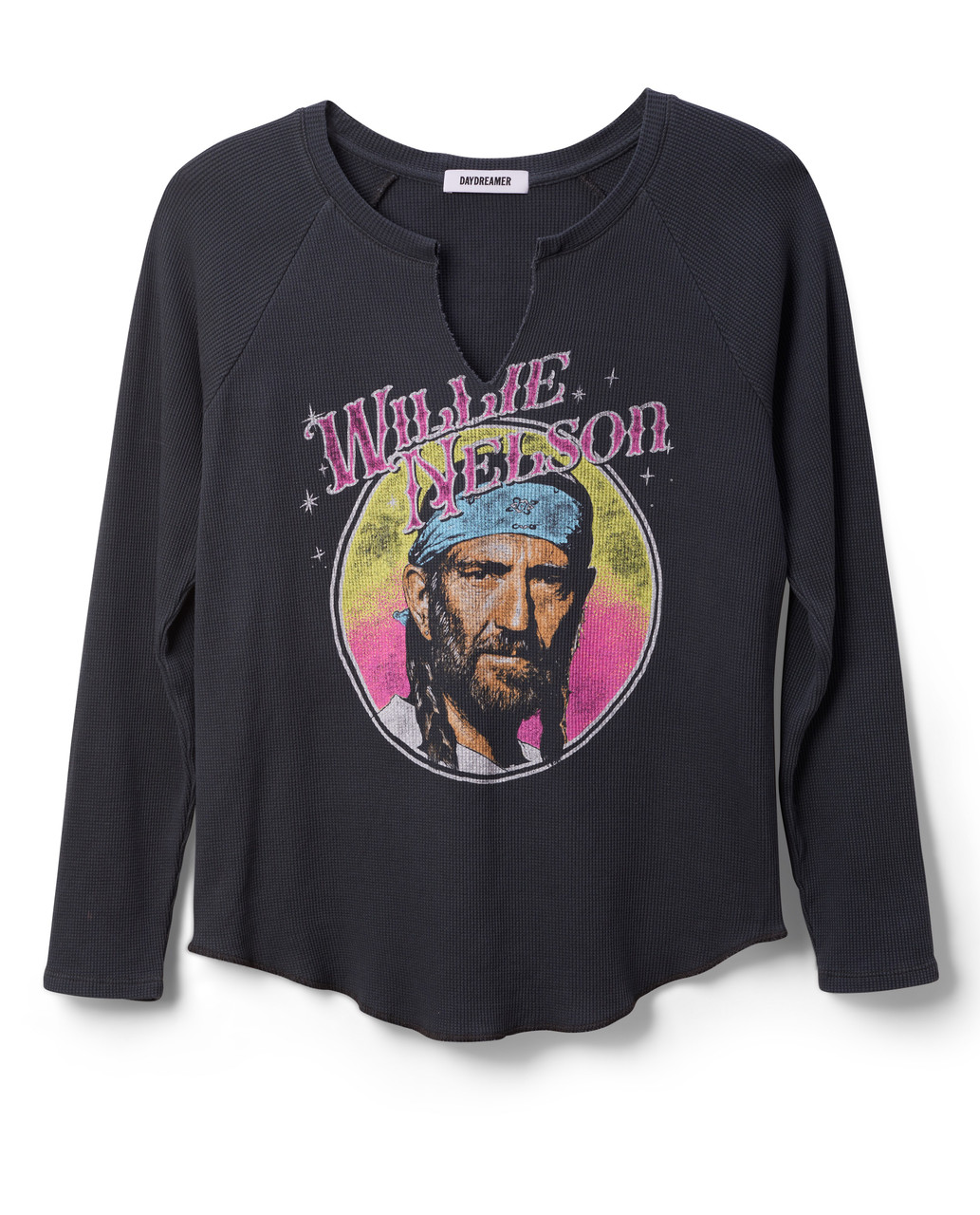 Willie Nelson Notch Neck Thermal T-shirt by Daydreamer LA