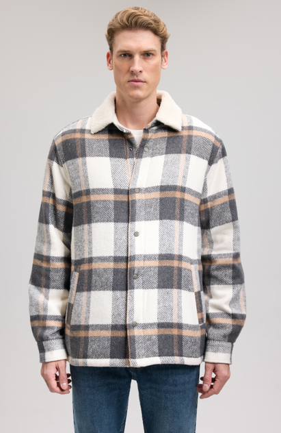 Check Shacket Gray Check