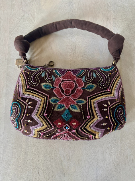 Chocolate Suede Beaded Purse Chocolate Suede Beaded Purse