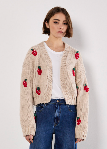 Strawberry Open Cardigan