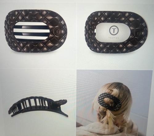 Flat Round Hair Clip Small Black