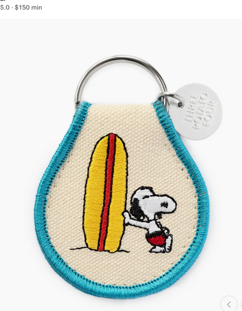 Snoopy Surf Patch Keychain