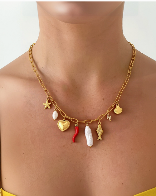 Filigrane 18K Gold Pepper Fish Charm Necklace