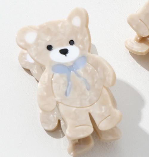 Blue Teddy Bear Claw Clip