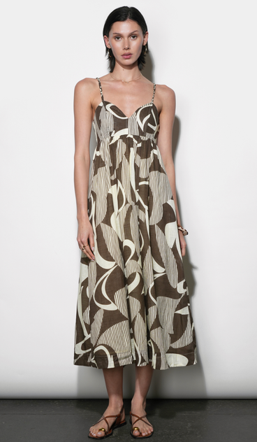 Katherine Boned Bodice Midi Dress