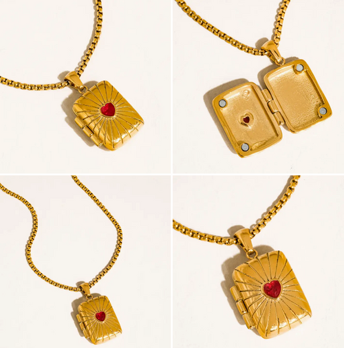 Lavande 18K Gold Heart Locket