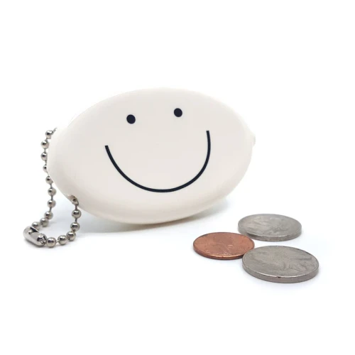 Coin Pouch - Happy Face (White)