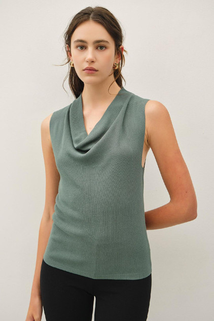 Cowl Neck Knit Top