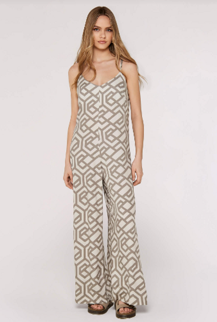 Retro Geo Print Jumpsuit