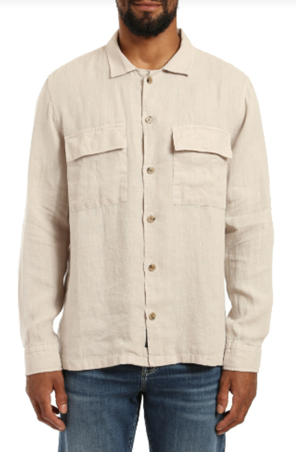 Long Sleeve Two Pocket Linen Shirt