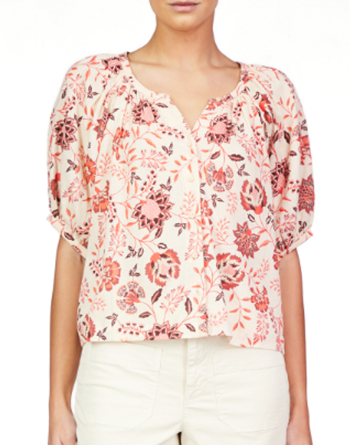 Bubble Sleeve Boho Blouse